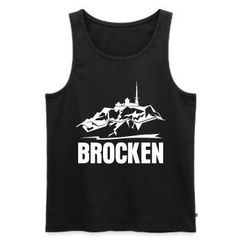Harz Wandern Harzer Brocken - Männer Premium Bio Tank Top - Schwarz - Vorne - Michal (187cm)