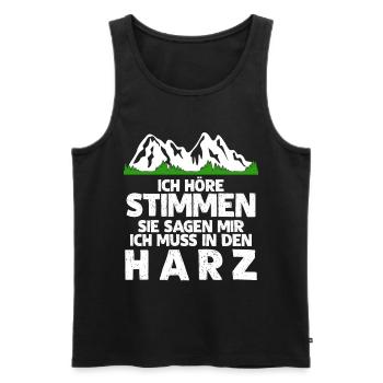 Harz Wandern Urlaub Brocken - Männer Premium Bio Tank Top - Schwarz - Vorne - AI Model Male 178 light (178cm)