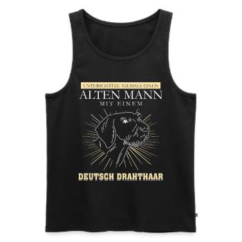 Deutsch Drahthaar - Männer Premium Bio Tank Top - Schwarz - Vorne - AI Model Male 178 light (178cm)