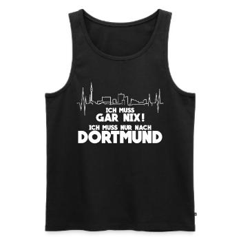 Dortmunder Ich muss gar nix Dortmund - Männer Premium Bio Tank Top - Schwarz - Vorne - Michal (187cm)