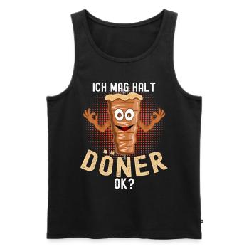 Ich mag Döner Kebab - Männer Premium Bio Tank Top - Schwarz - Vorne - Michal (187cm)