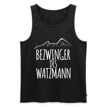 Bezwinger des Watzmann - Männer Premium Bio Tank Top - Schwarz - Vorne - Michal (187cm)