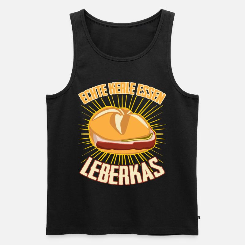 Leberkäse Echte Kerle essen Leberkas - Männer Premium Bio Tank Top - Schwarz