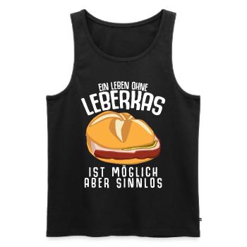 Leberkäse Fleischäse Leberkas - Männer Premium Bio Tank Top - Schwarz - Vorne - Michal (187cm)