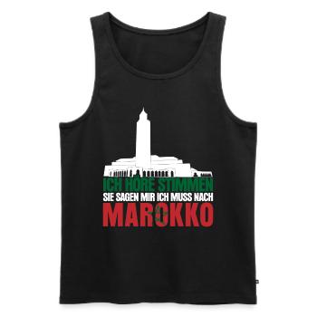 Marokko Amazigh Urlaub Spruch Morocco - Männer Premium Bio Tank Top - Schwarz - Vorne - Michal (187cm)