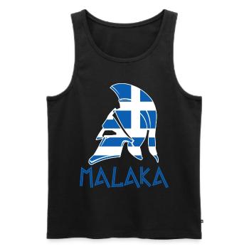 Malaka Grieche Griechenland Flagge Greek - Männer Premium Bio Tank Top - Schwarz - Vorne - AI Model Male 178 light (178cm)