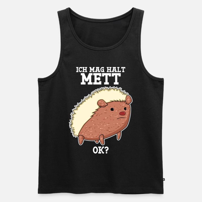 Mettigel Hackfleisch Ich mag Mett - Männer Premium Bio Tank Top - Schwarz