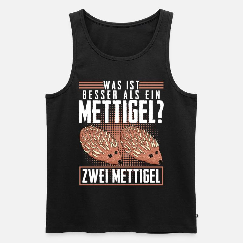Mettigel Hackfleisch Spruch Mett - Männer Premium Bio Tank Top - Schwarz