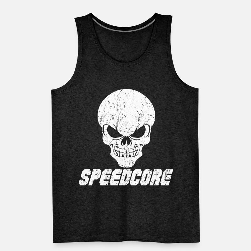 Speedcore Totenschädel Techno Männer Premium Bio Tank Top
