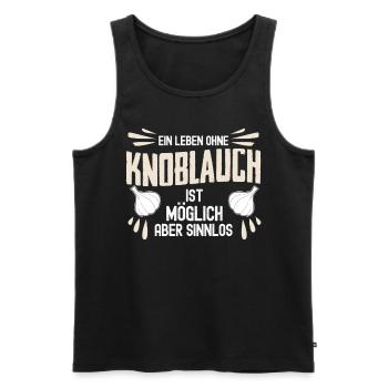 Knoblauch Knoblauchzehen Knobi Garlic - Männer Premium Bio Tank Top - Schwarz - Vorne - AI Model Male 178 light (178cm)