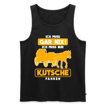Kutsche Pferdekutsche Pferd Kutscher - Männer Premium Bio Tank Top - Schwarz - Vorne - AI Model Male 178 light (178cm)