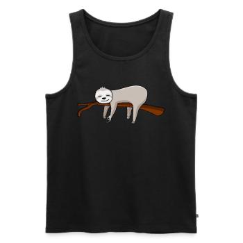 Looked in Sloth Sloth Looked in - Men's Premium Organic Tank Top - black - Front - Michal (187cm)