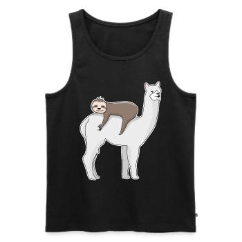 Looked in Sloth Alpaca Looked in - Men's Premium Organic Tank Top - black - Front - Michal (187cm)