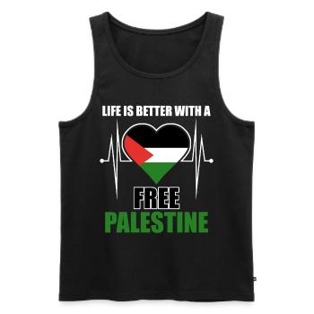 Palestine Flag Free Palestine - Men's Premium Organic Tank Top - black - Front - Michal (187cm)