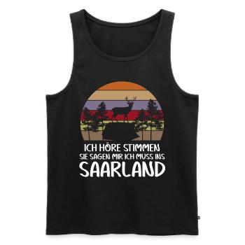 Saarländer Ich höre Stimmen Saarland - Männer Premium Bio Tank Top - Schwarz - Vorne - Michal (187cm)