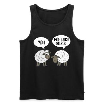 Schaf lustig Schafe - Männer Premium Bio Tank Top - Schwarz - Vorne - Michal (187cm)