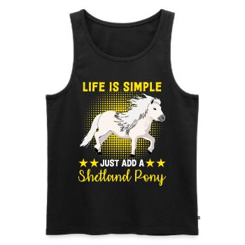 Shetland Pony Riding Shetland Pony Shetty - Men's Premium Organic Tank Top - black - Front - Michal (187cm)