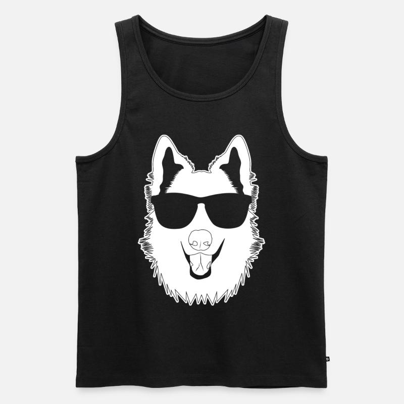 Schäferhunde witzig Weisser Schäferhund - Männer Premium Bio Tank Top - Schwarz