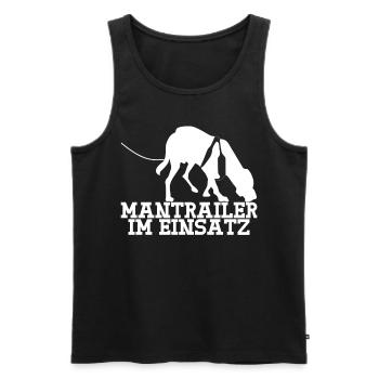Mantrailing Mantrailer im Einsatz - Männer Premium Bio Tank Top - Schwarz - Vorne - Michal (187cm)