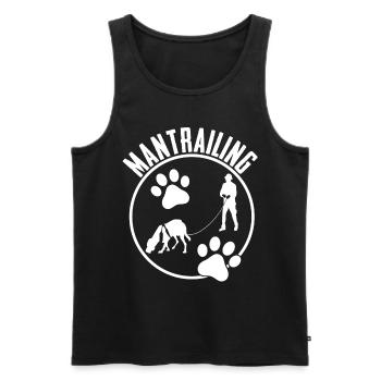Mantrailing Chien de recherche chien traqueur - Débardeur bio Premium Homme - charbon - Devant - Alexander (188cm)