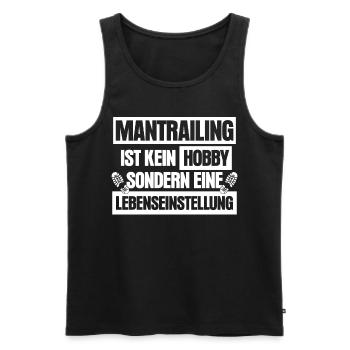 Mantrailing - Männer Premium Bio Tank Top - Schwarz - Vorne - AI Model Male 178 light (178cm)