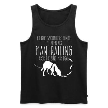 Mantrailing Mantrailer Hundesport - Männer Premium Bio Tank Top - Schwarz - Vorne - AI Model Male 178 light (178cm)
