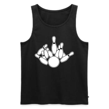 Kegeln Bowling Kegel Kegler - Männer Premium Bio Tank Top - Schwarz - Vorne - Michal (187cm)