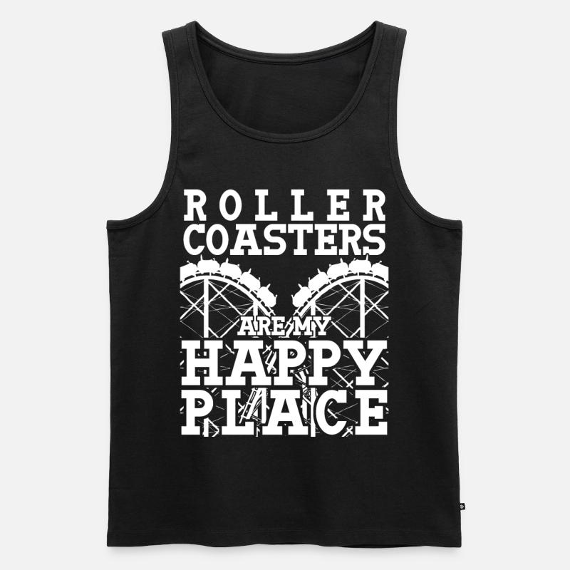 Achterbahn Kirmes Roller Coasters - Männer Premium Bio Tank Top - Schwarz