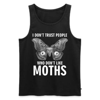 Motten Meme Spruch Motte - Männer Premium Bio Tank Top - Schwarz - Vorne - AI Model Male 178 light (178cm)