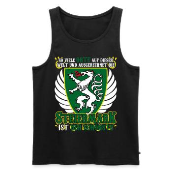 Steiermark Urlaub Österreich Steirer - Männer Premium Bio Tank Top - Schwarz - Vorne - Michal (187cm)