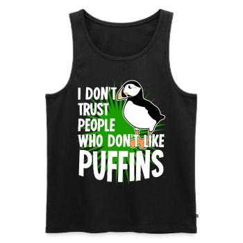 Puffin saying puffin - Men's Premium Organic Tank Top - black - Front - Michal (187cm)