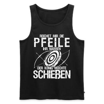 Recurvebogen Langbogen Bogenschießen - Männer Premium Bio Tank Top - Schwarz - Vorne - Michal (187cm)
