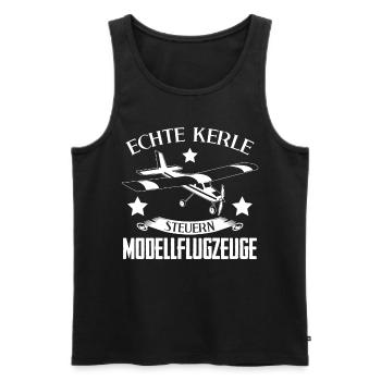 Modellflug Modellflugzeug Modellbauer - Männer Premium Bio Tank Top - Schwarz - Vorne - Michal (187cm)