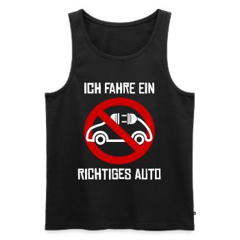 gegen E-Auto mit Strom Anti Elektroauto - Männer Premium Bio Tank Top - Schwarz - Vorne - Michal (187cm)