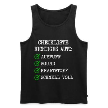 Anti Elektroauto gegen E-Auto mit Strom - Männer Premium Bio Tank Top - Schwarz - Vorne - Michal (187cm)