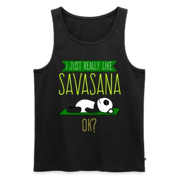 Savasana Panda Panda Bear Yoga - Men's Premium Organic Tank Top - black - Front - Michal (187cm)