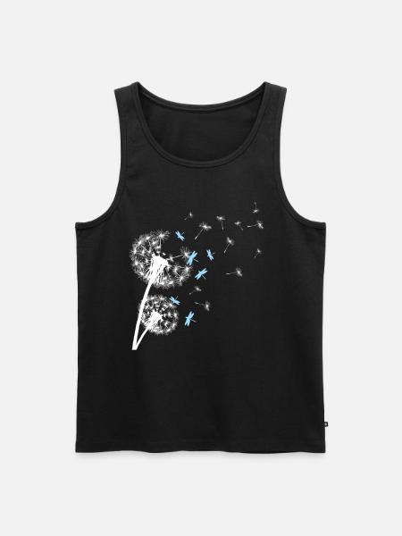 Libelle Pusteblume Dragonflies Libellen - Männer Premium Bio Tank Top - Schwarz