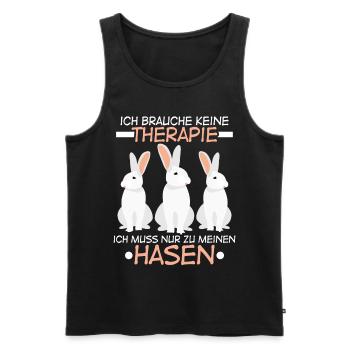 Hasen Spruch Hase Karnickel Kaninchen - Männer Premium Bio Tank Top - Schwarz - Vorne - Michal (187cm)