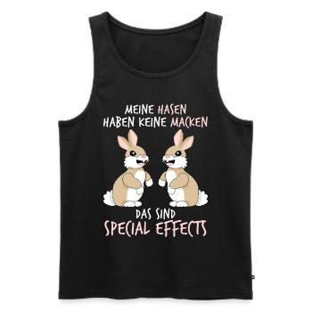 Hasen Hase Kaninchen - Männer Premium Bio Tank Top - Schwarz - Vorne - Michal (187cm)