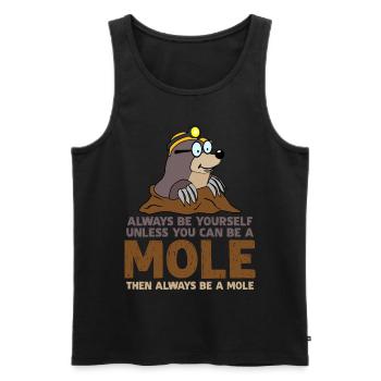 Taupe Soyez toujours vous-même Taupes - Débardeur bio Premium Homme - noir - Devant - AI Model Male 178 light (178cm)