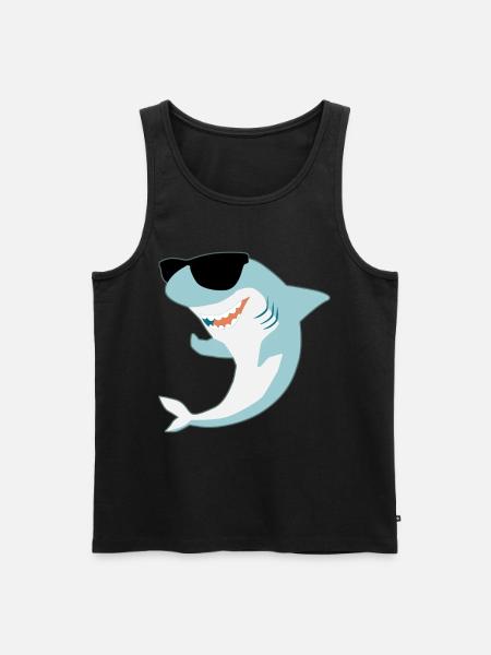Megalodon with sunglasses shark - Men's Premium Organic Tank Top - black