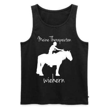Irish Tinker Pferde Therapie Reiten - Männer Premium Bio Tank Top - Schwarz - Vorne - Michal (187cm)