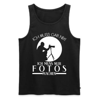 Fotograf Fotoapparat Kamera Fotografen - Männer Premium Bio Tank Top - Schwarz - Vorne - Michal (187cm)