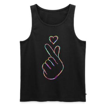 Kpop Fingers Korean Popmusik K-Pop - Männer Premium Bio Tank Top - Schwarz - Vorne - Michal (187cm)
