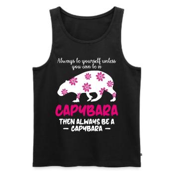Capybara Saying Capybara Capybaras - Men's Premium Organic Tank Top - black - Front - AI Model Male 178 light (178cm)