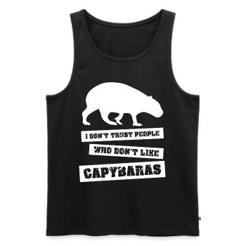 Capybara Jokes Capybara Capybaras - Men's Premium Organic Tank Top - black - Front - AI Model Male 178 light (178cm)