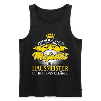 Hausmeister lustig Facility Manager - Männer Premium Bio Tank Top - Schwarz - Vorne - Michal (187cm)