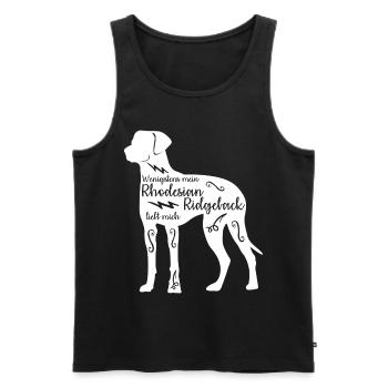 Rhodesian Ridgeback Spruch mit Hund - Männer Premium Bio Tank Top - Schwarz - Vorne - Michal (187cm)