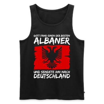 Albanien Albanische Flagge Albaner - Männer Premium Bio Tank Top - Schwarz - Vorne - Michal (187cm)