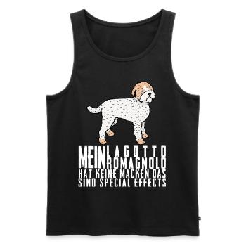 Lagotto Romagnolo Spruch Witz Hund Hunde - Männer Premium Bio Tank Top - Schwarz - Vorne - AI Model Male 178 light (178cm)